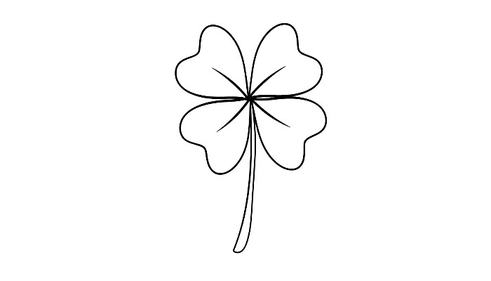 How to draw a four-leaf clover